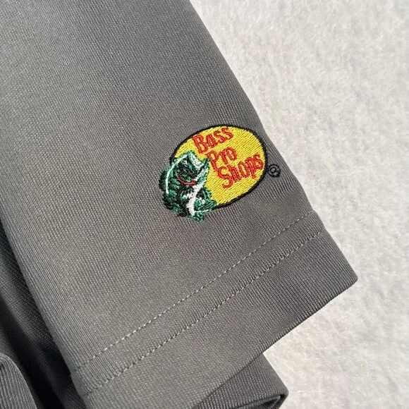 Under Armour Bass Pro Shop Polo Shirt Men's XL Heatgear Loose Tracker Boats Gray - Picture 9 of 9